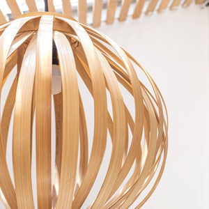Bambuslampe, natürlicher Lampenschirm, UBUD, kugelförmige Deckenleuchte, Hängelampe aus Naturfasern