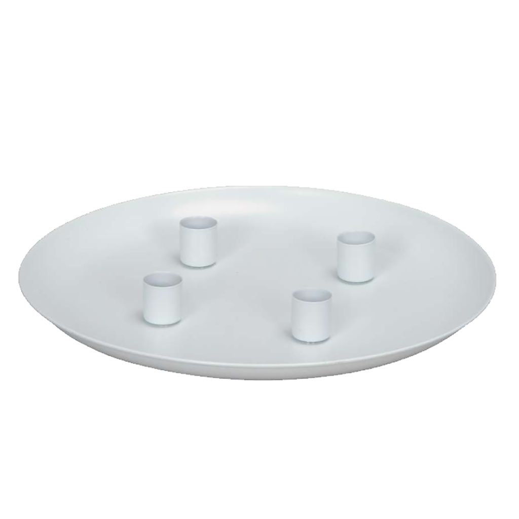 Kerzentablett BLANCA, weiß Kerzenhalter - GENKØ