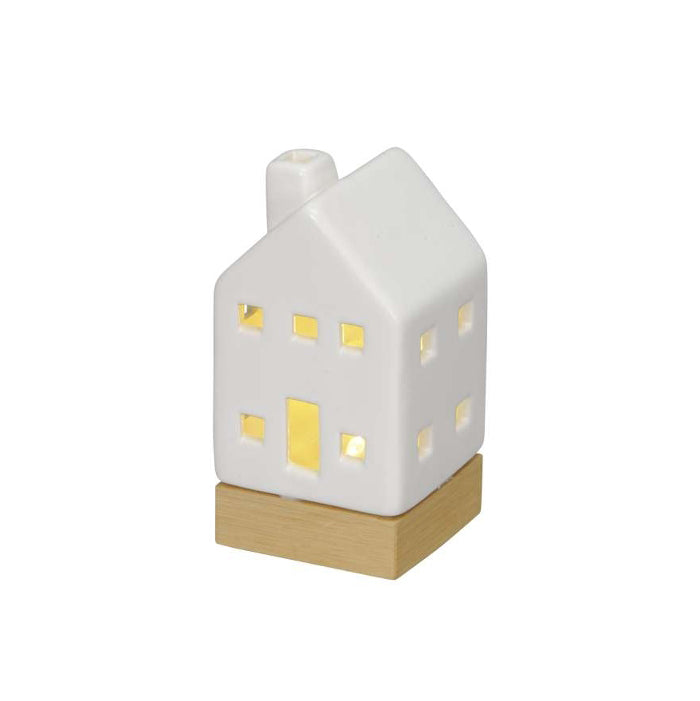 LED-Lichthaus mit Holzsockel Dekozubehör - GENKØ