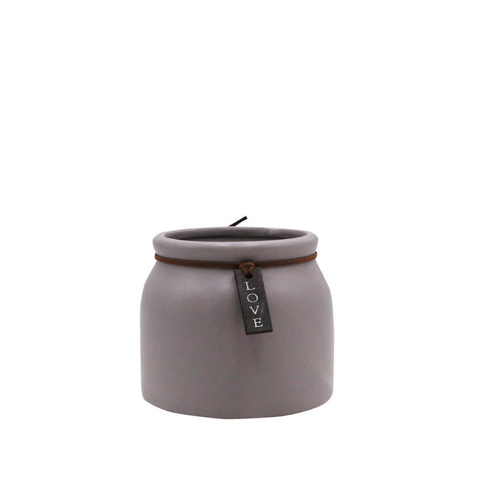 Übertopf LOVE, grau/medium