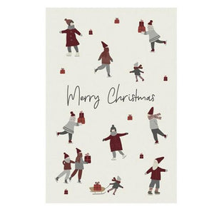 Weihnachtskarte MERRY CHRISTMAS/ EISLAUF