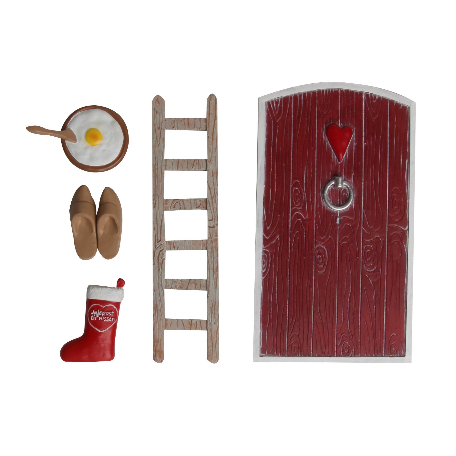 Wichteltür mit rotem Herz /rot Dekoration - GENKØ