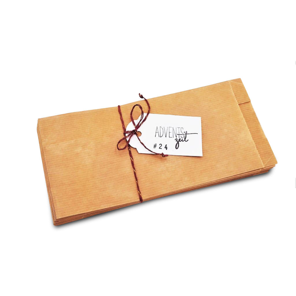 Adventskalendertütchen, 24Stk/natur/lang
