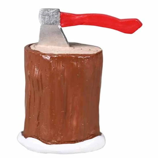 Wichtelzubehör Baumstumpf mit Axt