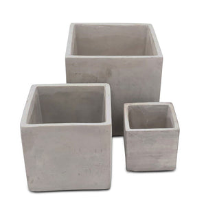 Beton-Übertopf, medium/eckig