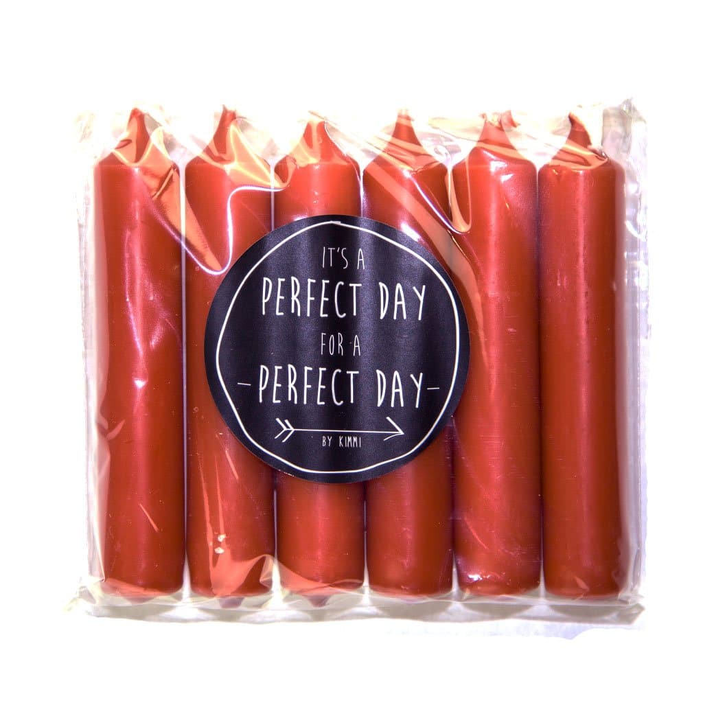 Stabkerze, kurz, 6Stück/ rost - GENKØ