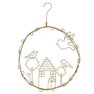 Dekokranz Haus mit Vögeln, rost Wohnaccessoires - GENKØ