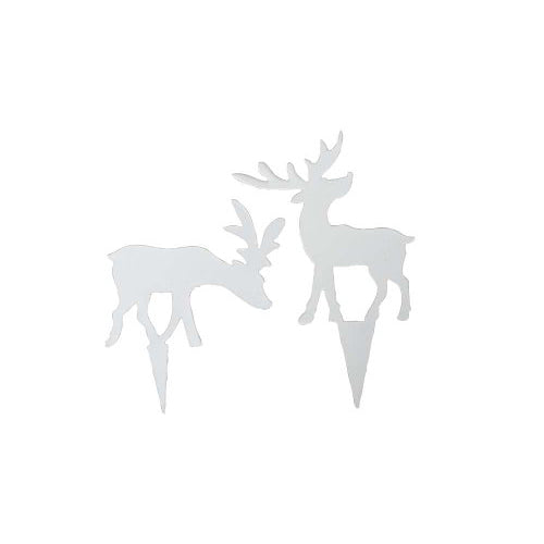 Dekostecker -Set HIRSCH, 2 Stück/ weiß Dekoartikel - GENKØ
