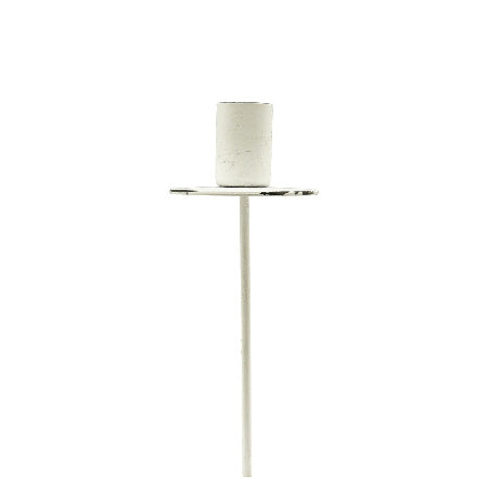 Kerzenhalter mit Spieß & Teller, weiß/ ø 1,3cm