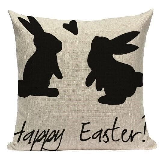 Kissenbezug *HAPPY EASTER*, schwarz-beige - GENKØ