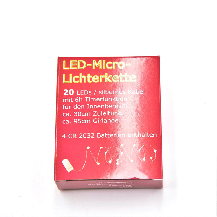 LED-Micro-Lichterkette, 20LEDs, Knopfbatterie