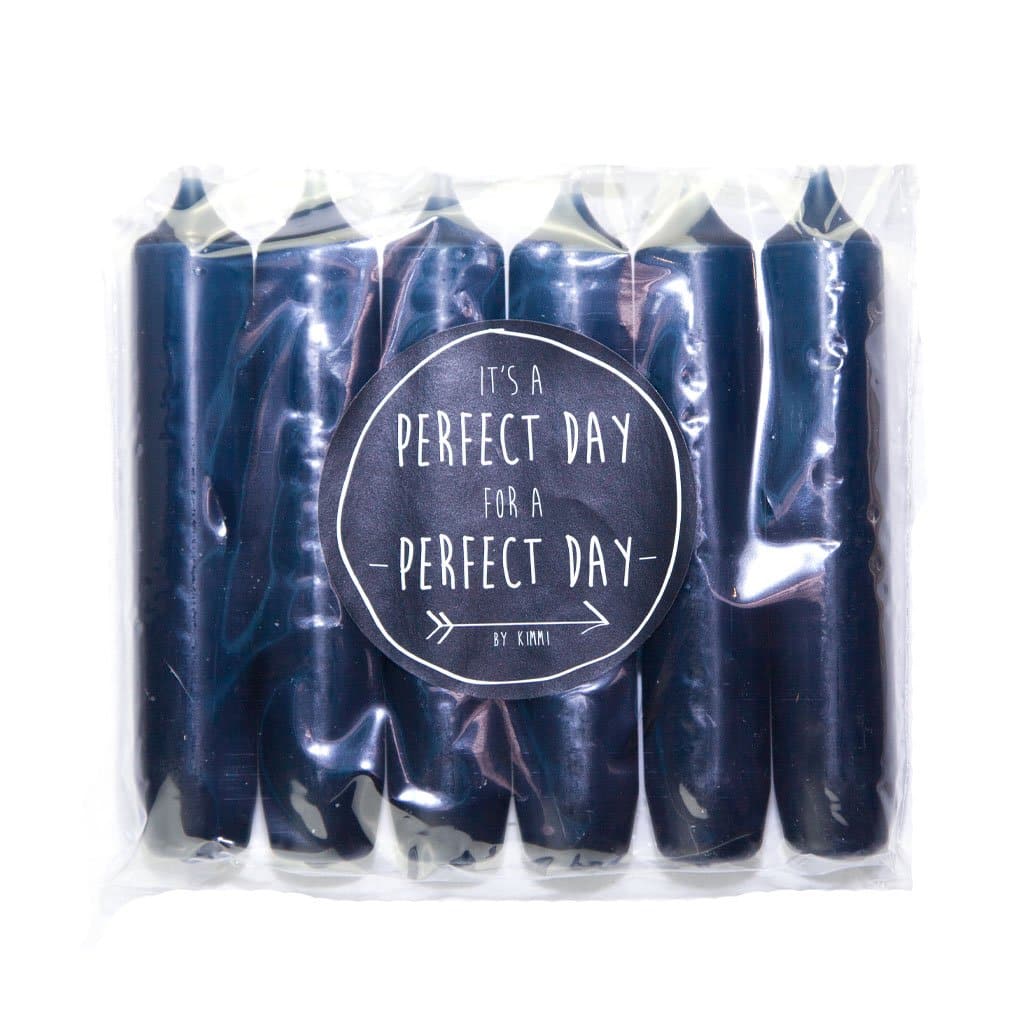 Stabkerze, kurz, 6Stück/ midnight navy - GENKØ