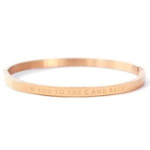 Armreif *LOVE YOU TO THE MOON AND BACK*/ rosegoldfarben