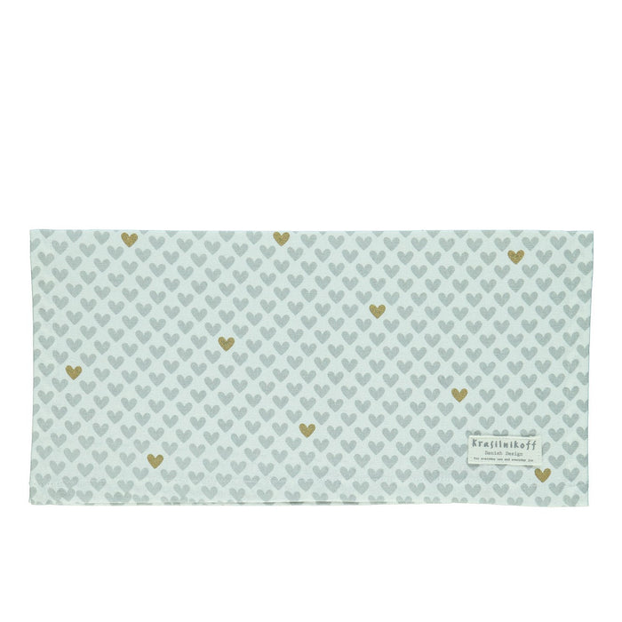 Stoffserviette GOLD HEART, grau