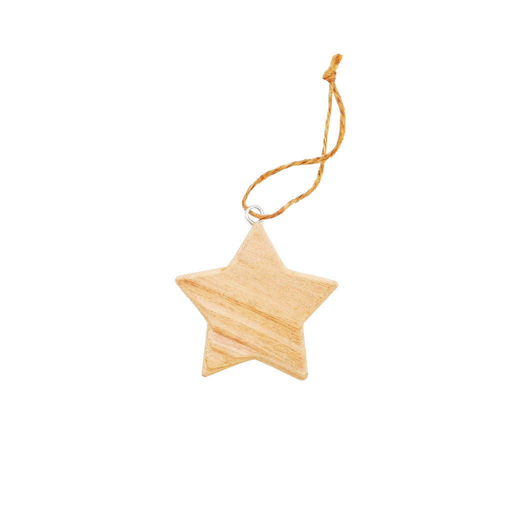 Anhänger Stern, natur  - GENKØ Vorderansicht