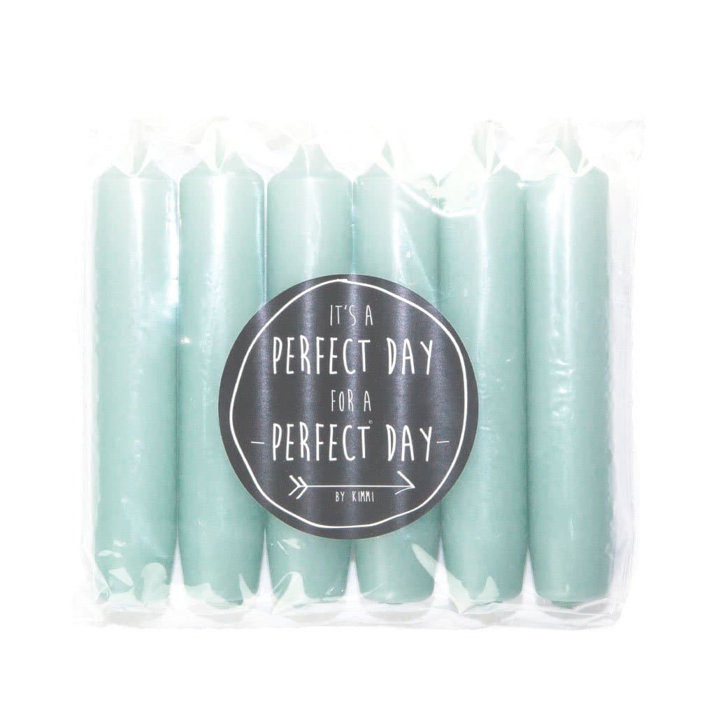 Stabkerze, kurz, 6Stück/ pale green - GENKØ