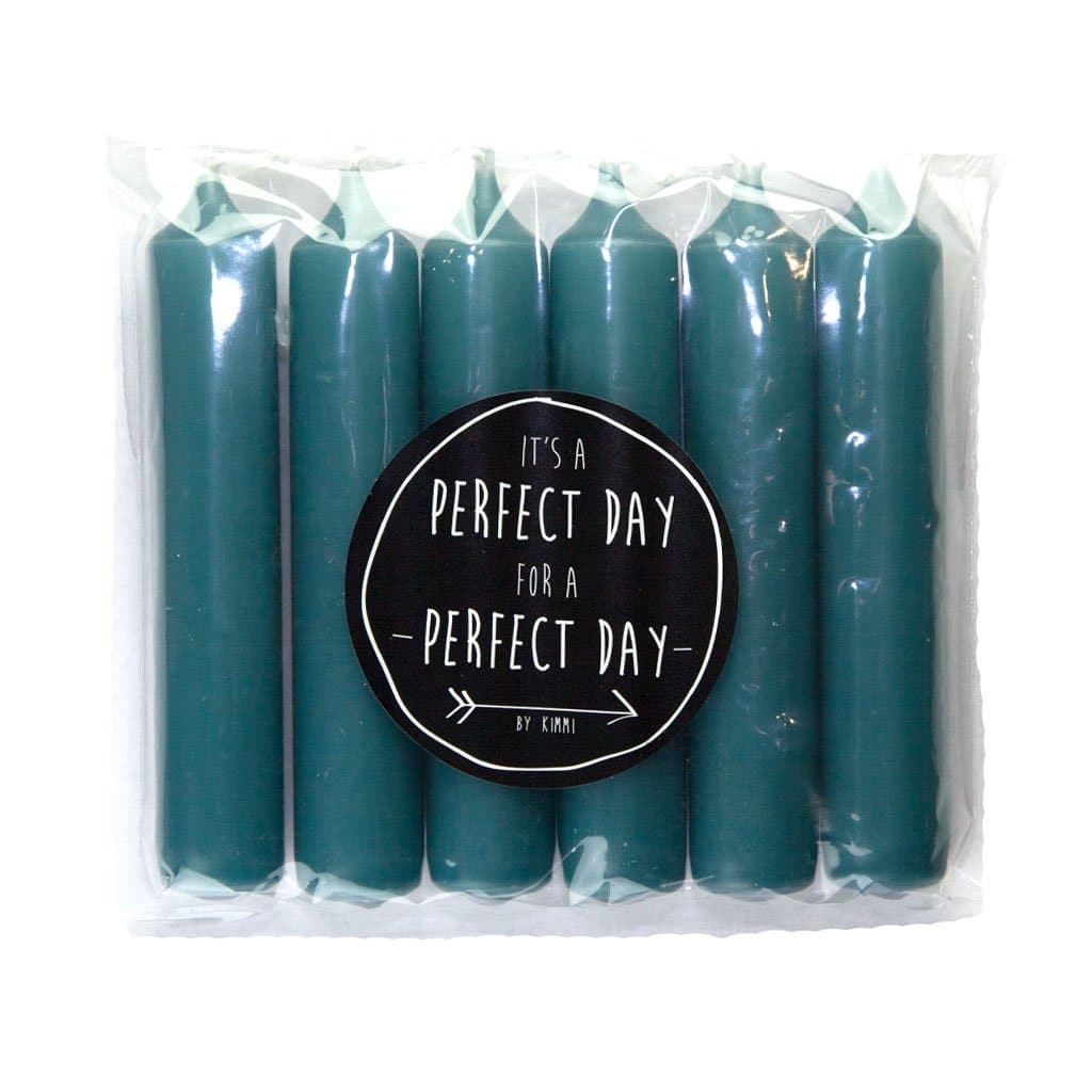 Stabkerze, kurz, 6Stück/ petrol - GENKØ