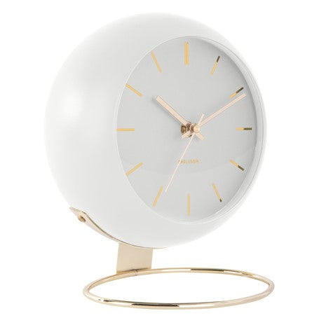 Table Clock Globe, white