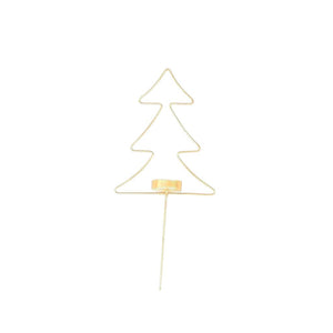 Tannenbaum-Teelichthalter mit Spiess, Messing - GENKØ