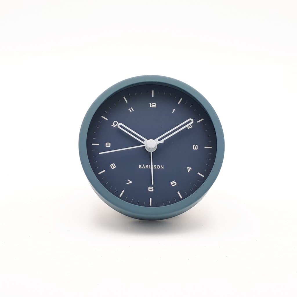 Alarm Clock Tinge, steel blue front