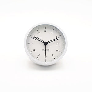Alarm Clock Tinge, steel white front