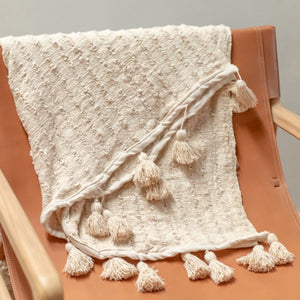 Boho-Decke | Baumwolldecke | Tagesdecke | Tagesdecke 110x200 cm TENUN Handgewebt aus Baumwolle