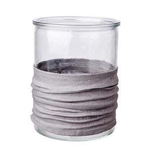 Leinenüberbezug GRAU für Glas-Vase, klar - GENKØ