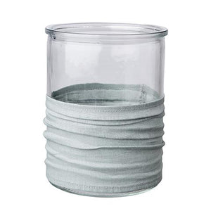 Leinenüberbezug HELLBLAU für Glas-Vase, klar - GENKØ