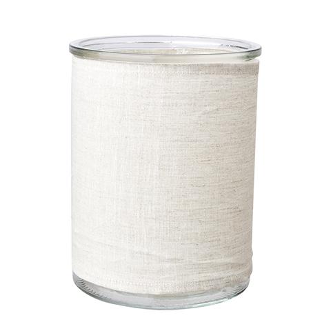 Leinenüberbezug NATUR für Glas-Vase, klar