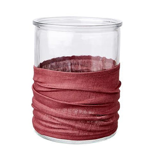 Leinenüberbezug PINK für Glas-Vase, klar - GENKØ