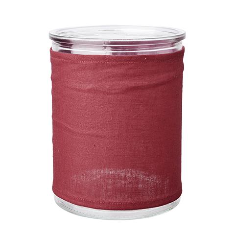 Leinenüberbezug PINK für Glas-Vase, klar